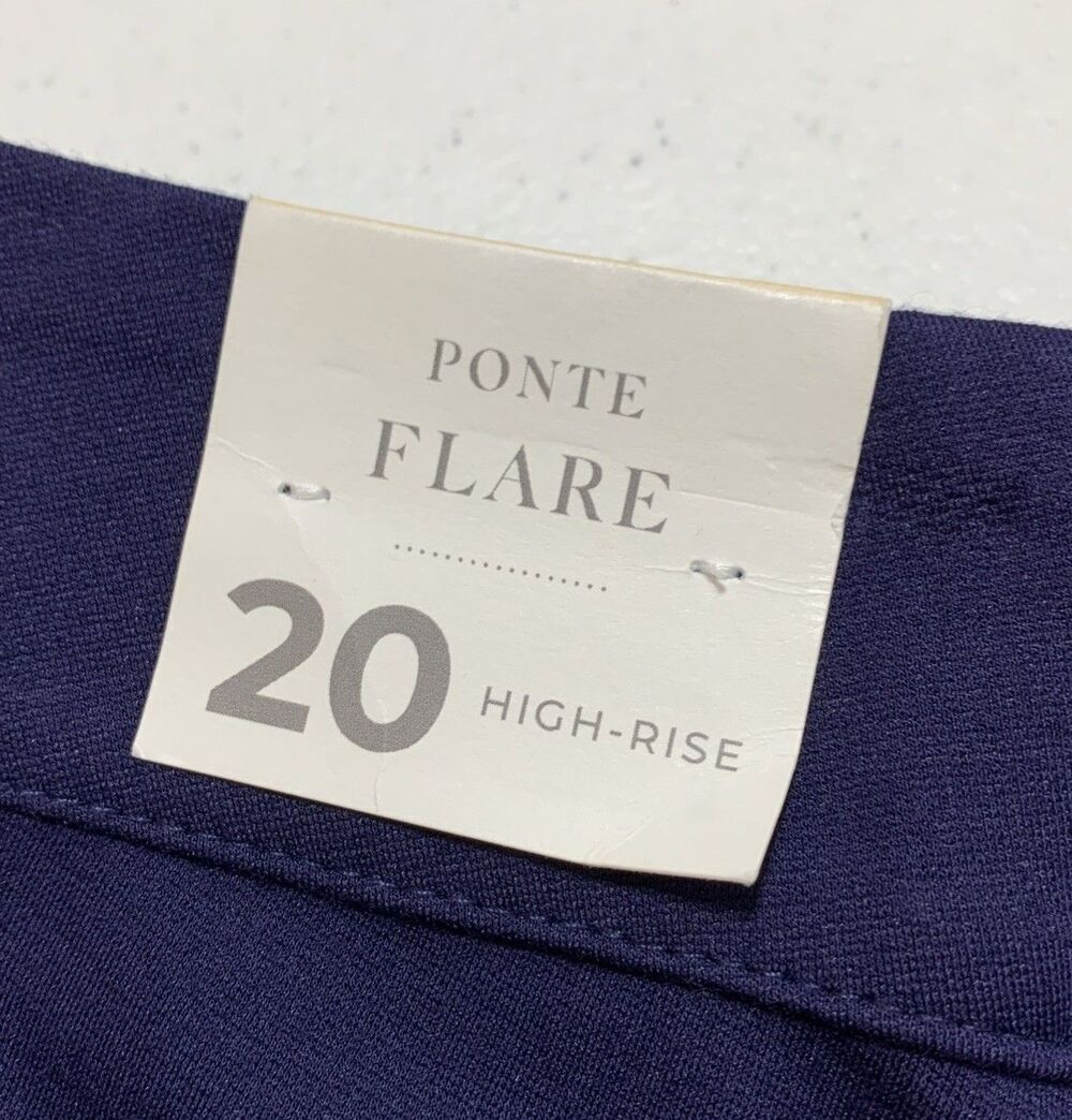 Lane Bryant Plus 20 Navy Blue Dress Pants Pointe Flare High Rise - Picture 8 of 8